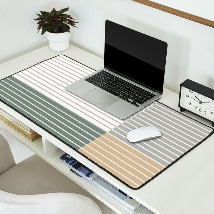 Color Block Line Abstract LXXX Desk Mat Gallery Image 2