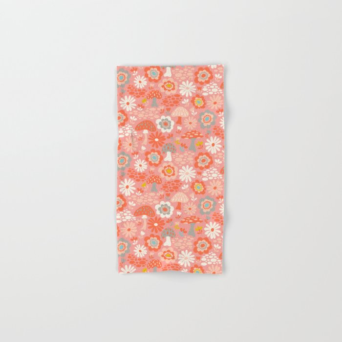 Wild Woodland Floral Mushrooms Bath Towel Gallery Image 1