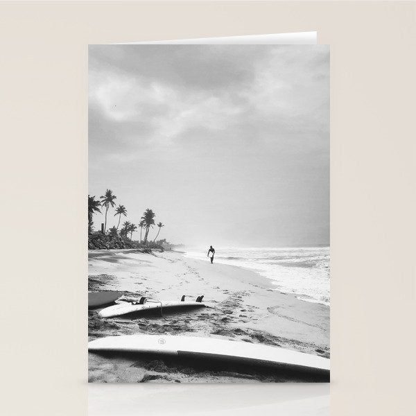 Back and white surf beach photo Stationery Card Gallery Image 2