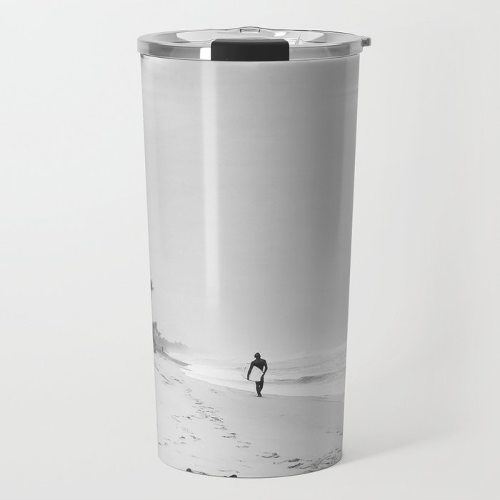 Back and white surf beach photo Travel Mug Gallery Image 1