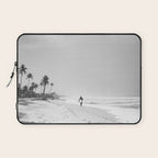 Back and white surf beach photo Laptop Sleeve Gallery Image 1