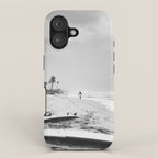 Back and white surf beach photo iPhone Case Gallery Image 1