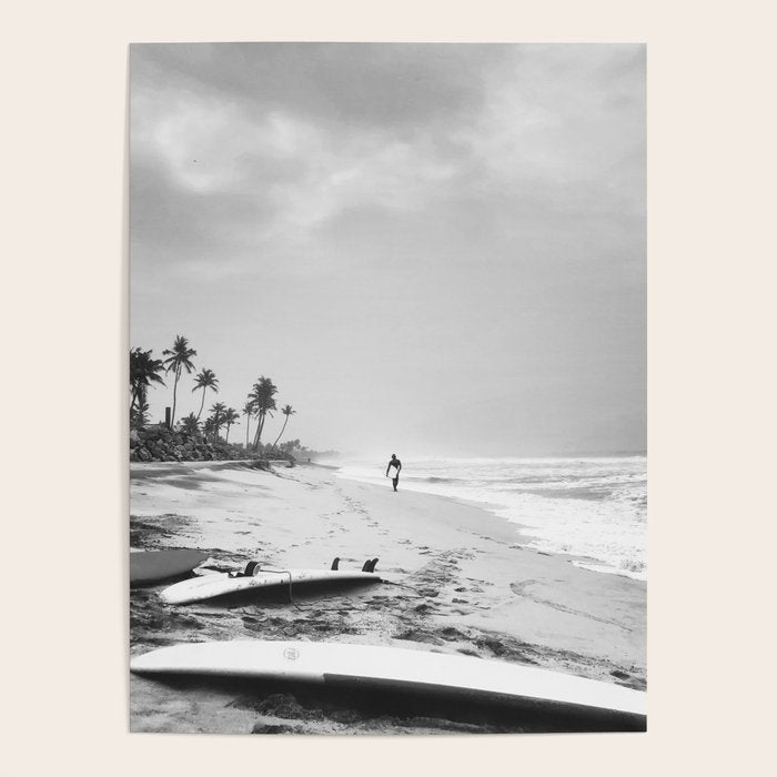 Back and white surf beach photo Poster Gallery Image 4