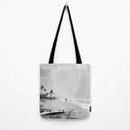 Back and white surf beach photo Tote Bag Gallery Image 2