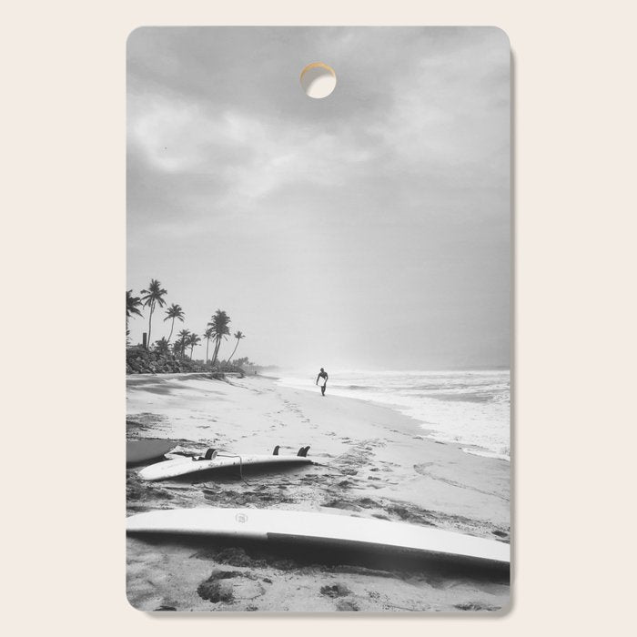 Back and white surf beach photo Cutting Board Gallery Image 1