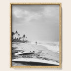 Back and white surf beach photo Serving Tray Gallery Image 1