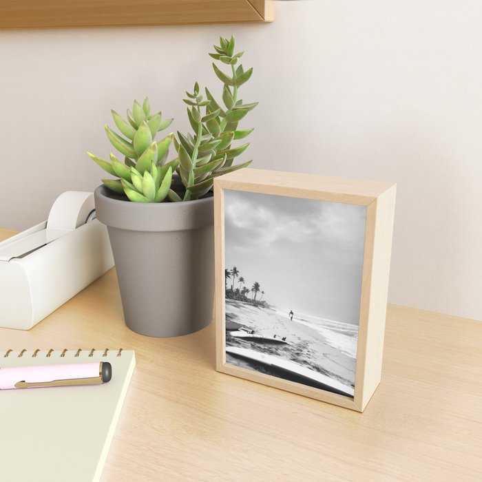 Back and white surf beach photo Mini Art Print Gallery Image 2