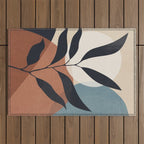 Abstract Art Tropical Leaf Outdoor Rug Gallery Image 1