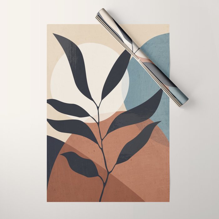 Abstract Art Tropical Leaf Wrapping Paper Gallery Image 1