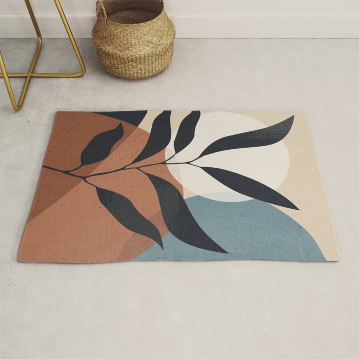 Abstract Art Tropical Leaf Rug Gallery Image 1