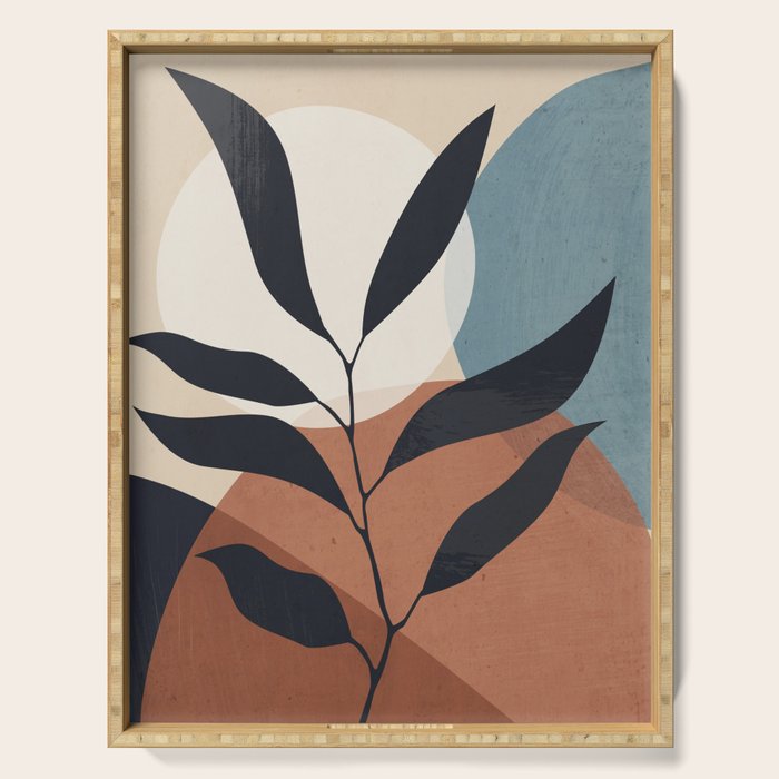 Abstract Art Tropical Leaf Serving Tray Gallery Image 1