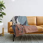 Abstract Art Tropical Leaf Throw Blanket Gallery Image 1