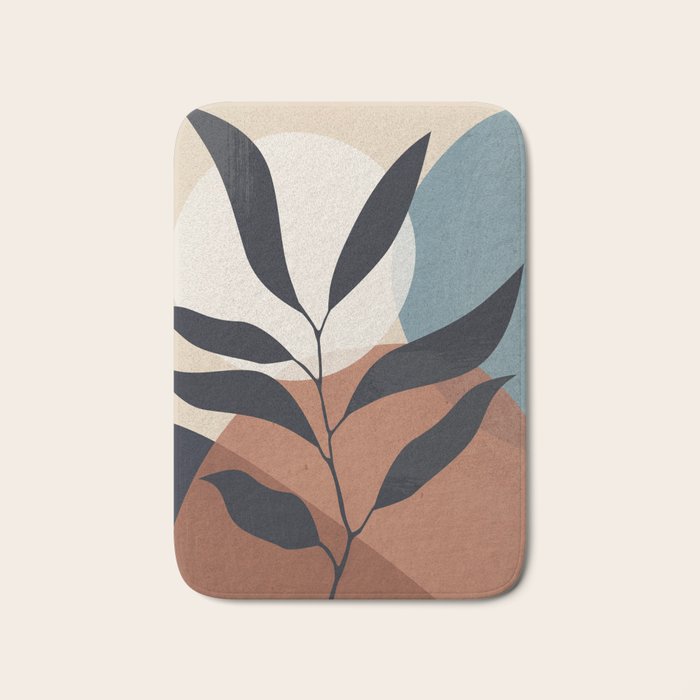Abstract Art Tropical Leaf Bath Mat Gallery Image 1
