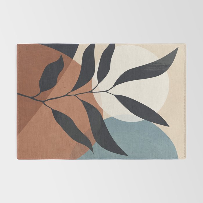 Abstract Art Tropical Leaf Rug Gallery Image 2