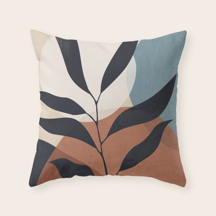Abstract Art Tropical Leaf Throw Pillow Gallery Image 6
