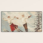 Chamonix Mont Blanc Vintage Ski Poster Desk Mat Gallery Image 3