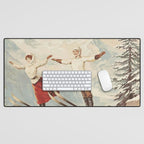 Chamonix Mont Blanc Vintage Ski Poster Desk Mat Gallery Image 1