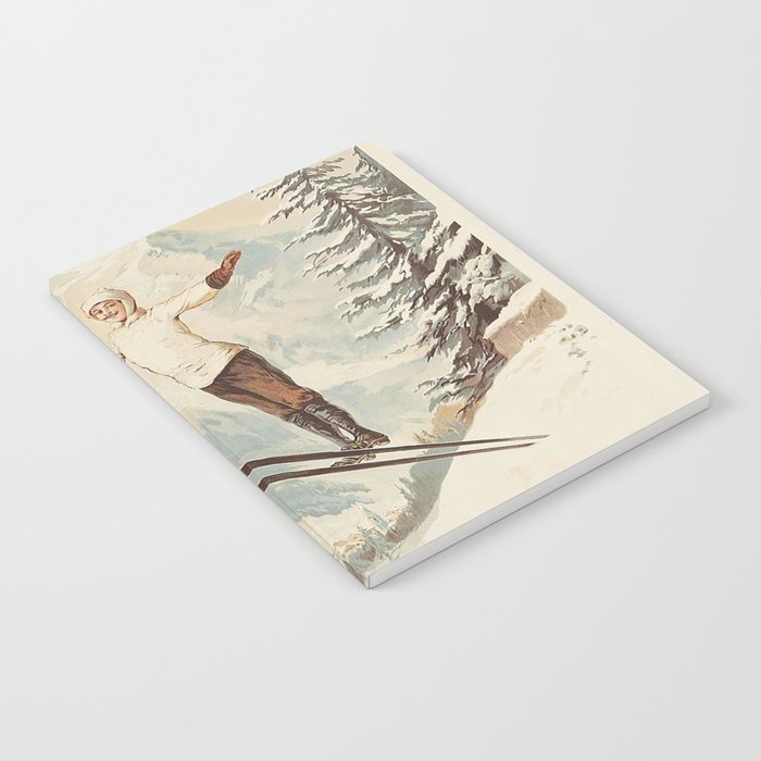 Chamonix Mont Blanc Vintage Ski Poster Notebook