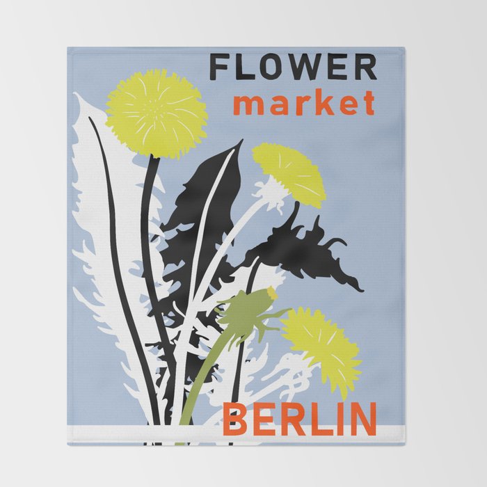 Flower Market Berlin Throw Blanket Gallery Image 2