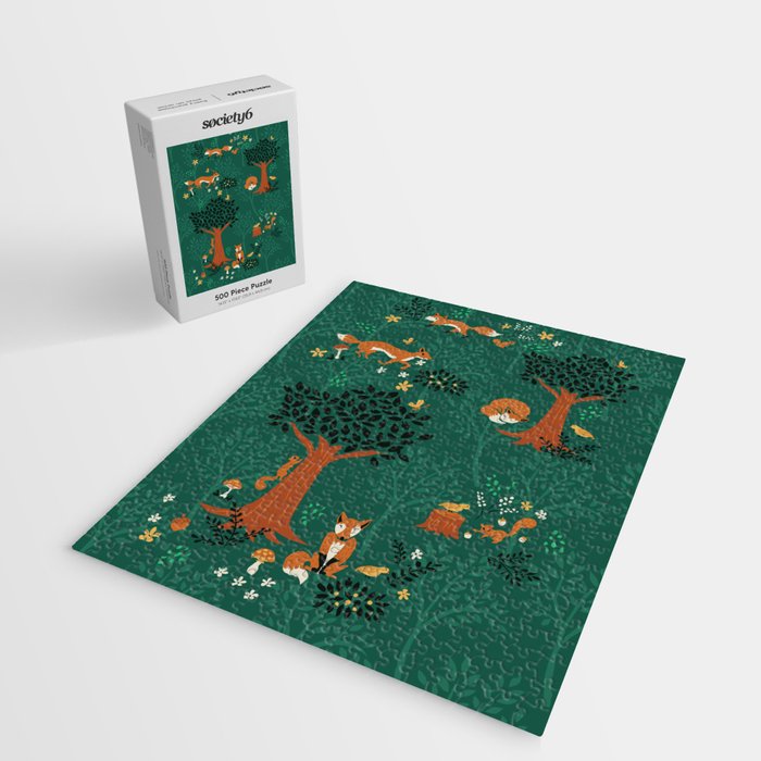 Foxes Playing in the Emerald Forest Jigsaw Puzzle Gallery Image 2