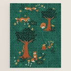 Foxes Playing in the Emerald Forest Jigsaw Puzzle Gallery Image 1