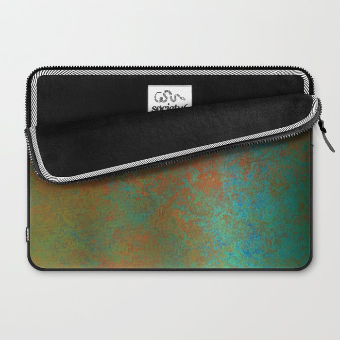 Vintage Teal and Copper Rust Laptop Sleeve Gallery Image 2