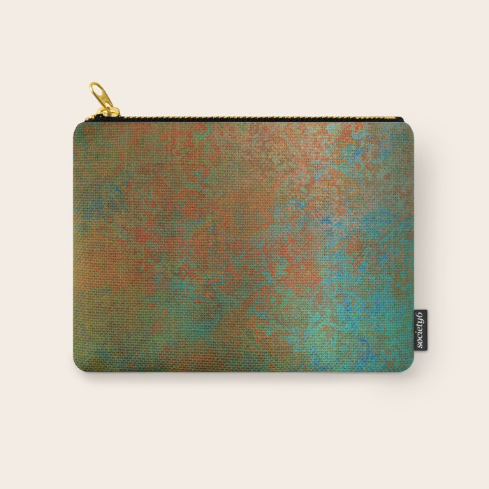 Vintage Teal and Copper Rust Carry All Pouch Gallery Image 1