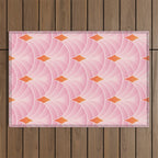 Diamonds & Petals: The Peach Edition Outdoor Rug Gallery Image 1