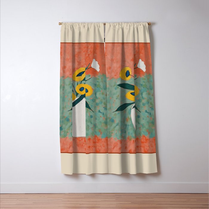 Bold Sunflower Still Life Window Curtain Gallery Image 3