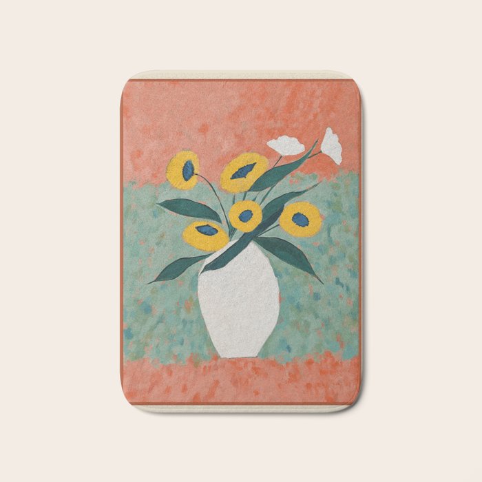 Bold Sunflower Still Life Bath Mat Gallery Image 1