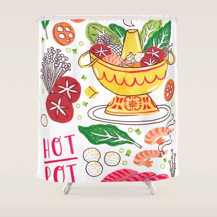 Hot Pot Shabu Shabu Soup Shower Curtain Gallery Image 1