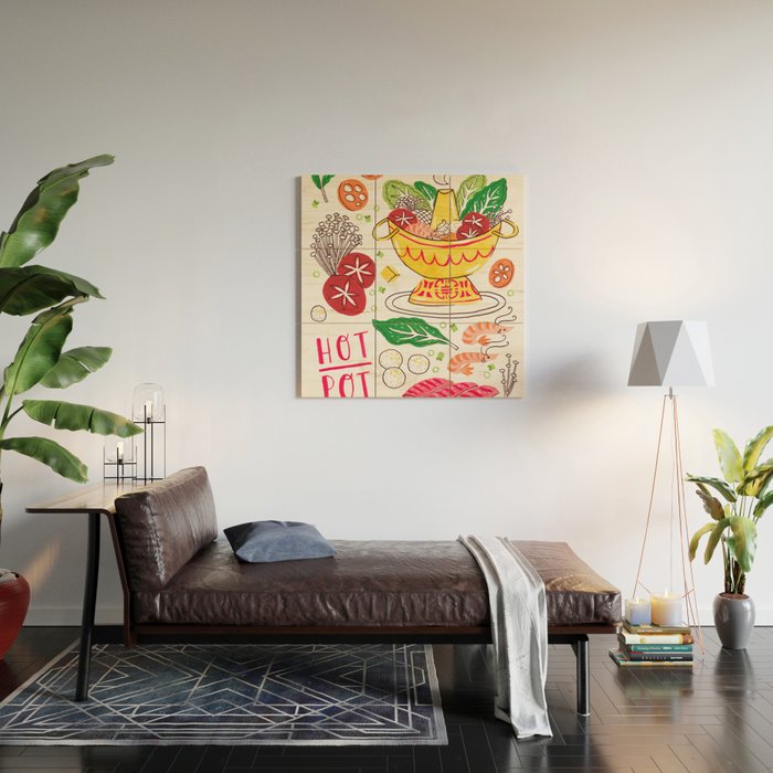 Hot Pot Shabu Shabu Soup Wood Wall Art Gallery Image 2