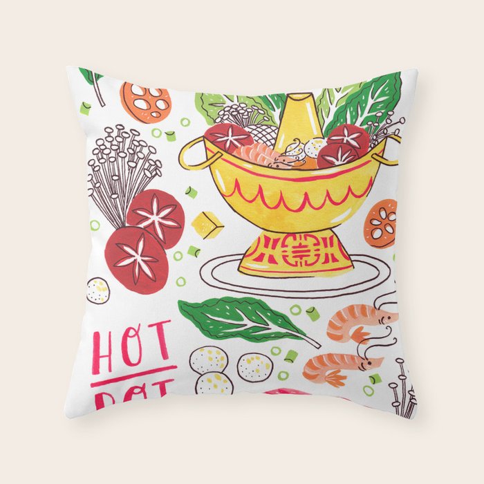 Hot Pot Shabu Shabu Soup Throw Pillow Gallery Image 6