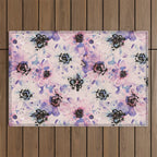 Abstract flowered paint modern Outdoor Rug Gallery Image 1