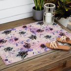 Abstract flowered paint modern Outdoor Rug Gallery Image 2