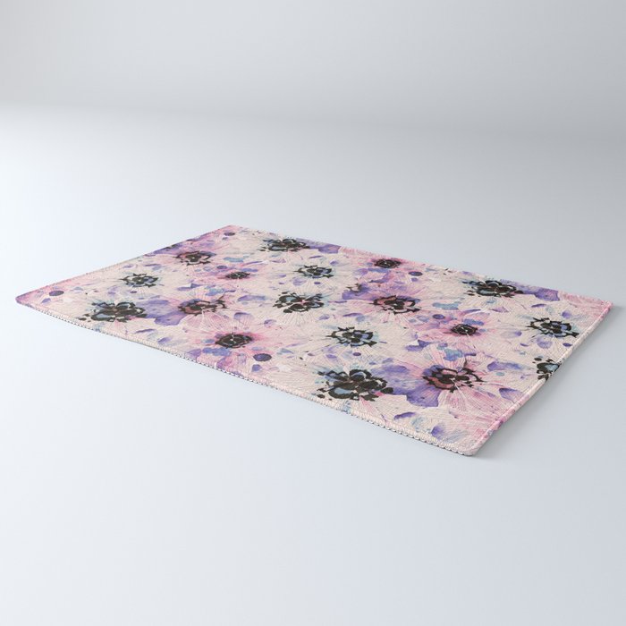 Abstract flowered paint modern Rug Gallery Image 3