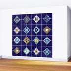 Talavera Mexican Tile - Navy & Bronze Palette Wall Mural Gallery Image 2