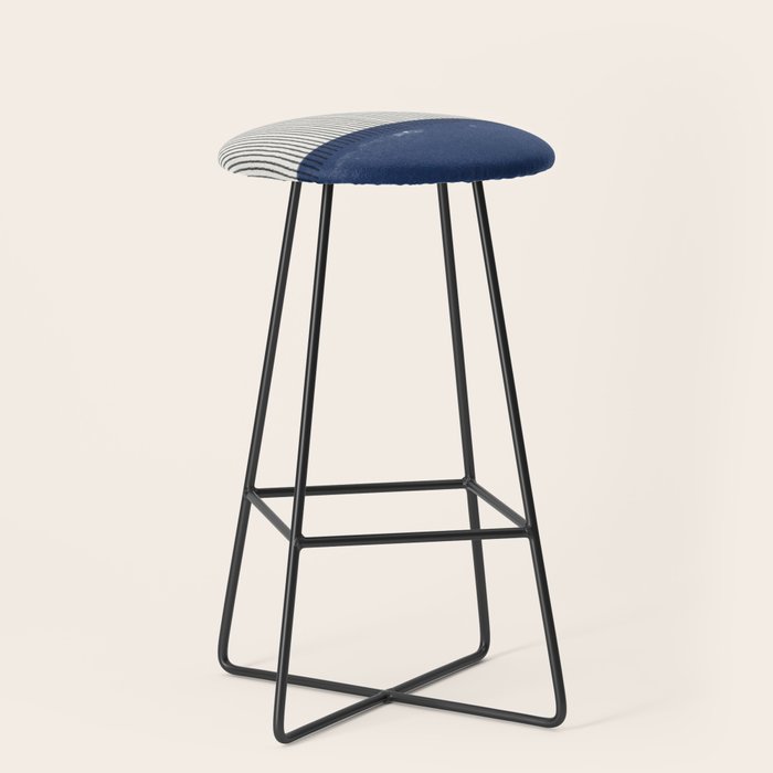 Navy Blue Mid Century  Stool Gallery Image 1