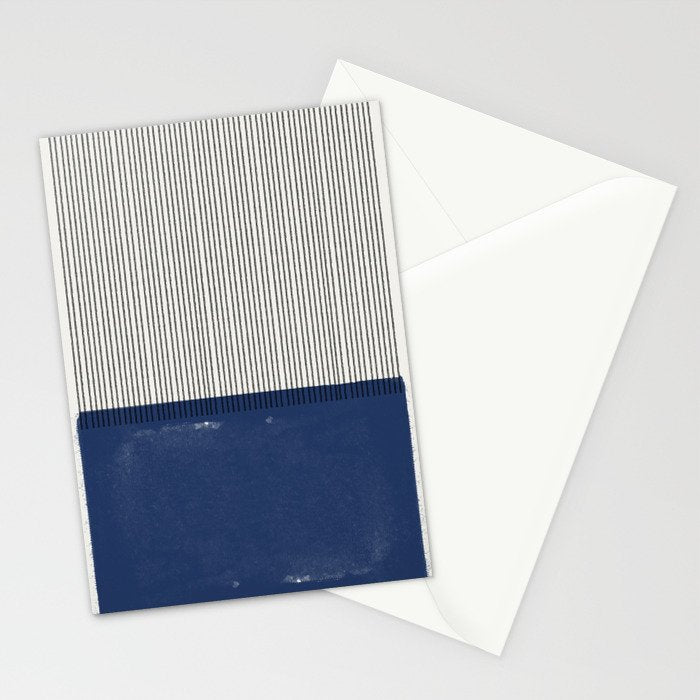 Navy Blue Mid Century  Stationery Card Gallery Image 2