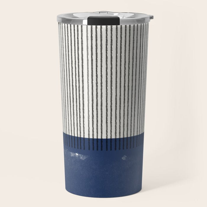 Navy Blue Mid Century  Travel Mug Gallery Image 1