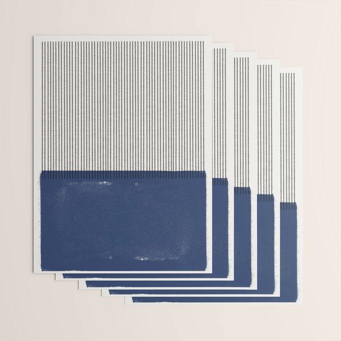 Navy Blue Mid Century  Wrapping Paper Gallery Image 3
