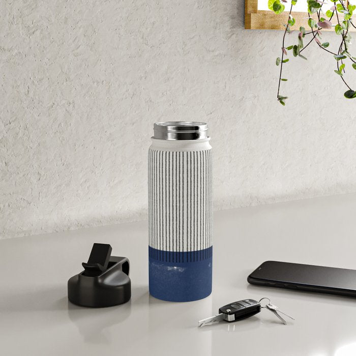 Navy Blue Mid Century  Water Bottle Gallery Image 4