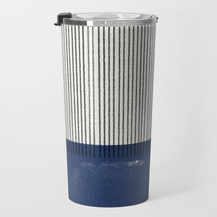 Navy Blue Mid Century  Travel Mug Gallery Image 3