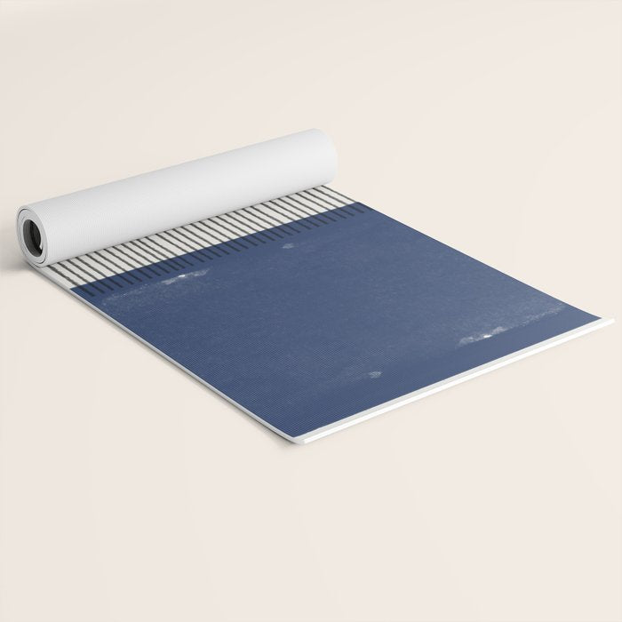 Navy Blue Mid Century  Yoga Mat Gallery Image 2