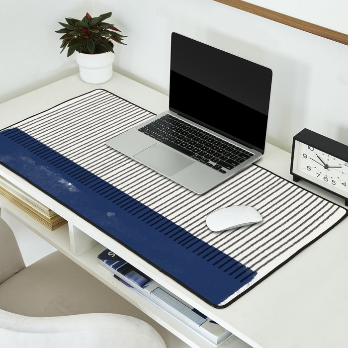 Navy Blue Mid Century  Desk Mat Gallery Image 2