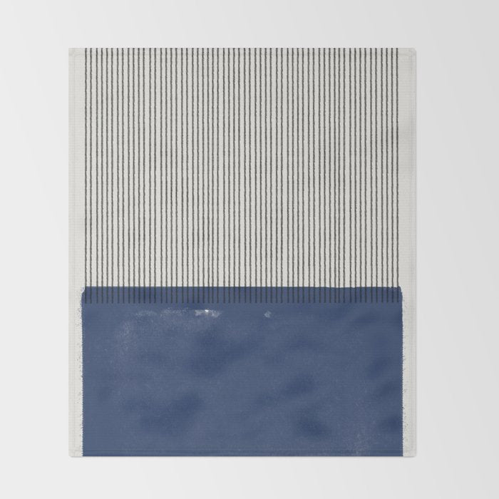 Navy Blue Mid Century  Throw Blanket Gallery Image 2