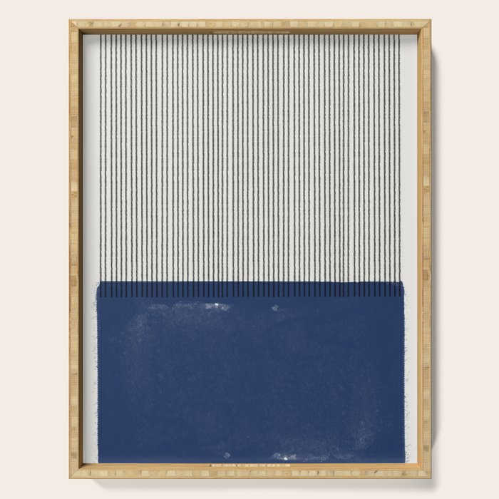 Navy Blue Mid Century  Serving Tray Gallery Image 1