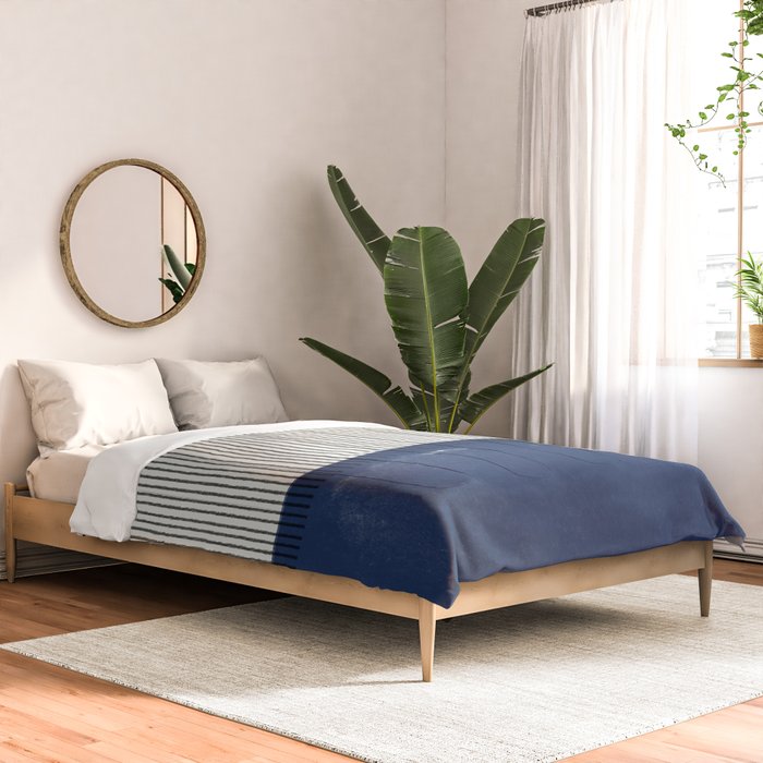 Navy Blue Mid Century  Comforter Gallery Image 2