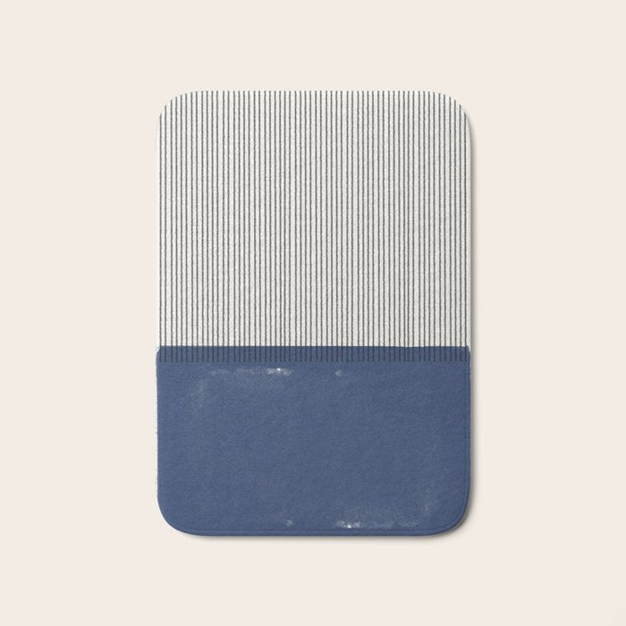 Navy Blue Mid Century  Bath Mat Gallery Image 1