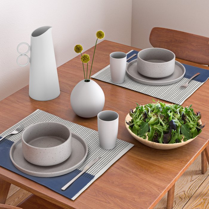 Navy Blue Mid Century  Placemat Gallery Image 2